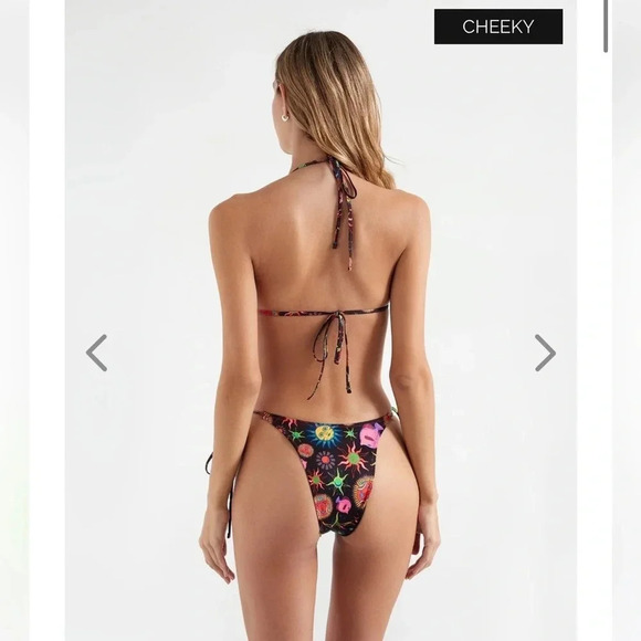 NWT OneOne Swimwear Bikini SET Sunray Black Print Space New Ariel Zodiac Pattern - Picture 9 of 14